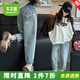 木木屋女童牛仔褲春秋炸街2025夏季兒童老爹褲寬松哈倫褲中大童洋氣長褲 淺藍(lán)色 160 建議13~14歲【150-160cm】c
