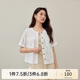 纖莉秀【風(fēng)吟】休閑通勤輕薄夾克短袖外套大碼女裝胖mm2025夏新款2974 米白色 2XL