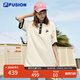 FILA FUSION斐樂(lè )潮牌女子連衣裙夏時(shí)尚寬松簡(jiǎn)約POLO領(lǐng)連身裙 乳糖色-BG M （165/84A/M）