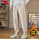 安踏（ANTA）針織運動(dòng)褲男2026春夏青年男士戶(hù)外休閑透氣寬松衛褲跑步束腳褲男 -4松卡其【加絨束腳】 XL /180 【適合140-160斤】