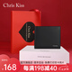 CHRIS KISS男士錢包男真皮短款皮夾頭層牛皮錢夾禮盒七夕情人節(jié)禮物送男友 頭層牛皮-短款黑色【情人節(jié)禮盒】