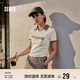 森馬（Semir）POLO衫女短款小心機撞色夏季復古字母緊身套頭衫109324115006