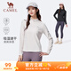 駱駝（CAMEL）長袖速干T恤女跑步健身立領(lǐng)運動上衣 J25CA8L6004 暖白 M