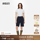 AIGLE【春夏季新品】艾高短褲速干透汽吸濕COOLMAX涼感休閑女士DFT褲子 海軍藍 BJ304 36 (160/70A)