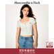 Abercrombie & Fitch【多色亨利領(lǐng)】小麋鹿圖案女裝25夏季修身短袖T恤139-5271 淺灰色 L (165/104A)