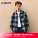 gxg.jeans男裝* 藍色格紋簡(jiǎn)約通勤寬松長(cháng)袖襯衫上衣男 25年秋新品 藍格 L (175)