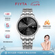 飛亞達(dá)（FIYTA）經(jīng)典系列日歷黑盤(pán)鋼帶 自動(dòng)機(jī)械商務(wù)男表 節(jié)日生日禮物