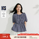 茵曼（INMAN）章若楠同款法式方領(lǐng)格紋連衣裙2025夏季新品女裝泡泡袖裙子 襯衫-18525529 M