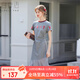 白鹿語(yǔ)夏季圓領(lǐng)字母亮片連衣裙時(shí)尚氣質(zhì)異質(zhì)拼接中長(cháng)款魚(yú)尾裙 灰色  L 