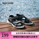 斯凱奇（Skechers）男鞋夏季戶外沙灘鞋透氣軟底魔術(shù)貼涼鞋237286 黑色/BLK 39.5