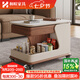 和暄可移動(dòng)茶幾小推車(chē)家用小戶(hù)型巖板邊柜客廳升降帶輪多功能沙發(fā)邊幾 樂(lè)全-新款全實(shí)木【胡+白色】