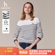 哈吉斯（HAZZYS）女裝 春秋款T恤經(jīng)典條紋休閑長袖T恤ABTSE0BCF05 白色WT L (165/88A 40)