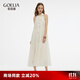歌莉婭掛脖連衣裙女夏2025新款漂亮薄紗度假仙女風(fēng)裙子1CDR4K62A 07W米色 XS