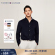 TOMMY HILFIGER【燈芯絨】秋冬男裝商務(wù)休閑純色修身長袖襯衫外套78J3719 藏青色FAP M