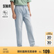 森馬牛仔褲男夏季經(jīng)典水洗錐形褲肌理感寬松涼感長褲109324124111