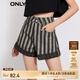 ONLY時尚百搭高腰卷邊短褲闊腿牛仔褲女|123143016 J19 黑牛仔 S (160) 64A