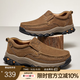 駱駝（CAMEL）男鞋新款韌磨砂牛皮止滑耐磨樂福套腳經(jīng)典休閑皮鞋男 G13A307157咖啡 40