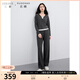 三彩大碼女裝2025秋季新款休閑套裝連帽衛(wèi)衣直筒長(zhǎng)褲兩件套胖MM 深邃灰 XL