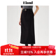 ELAND【含綿羊毛】衣戀半身裙女合身微彈包臀裙子2025冬季新款 黑色(19)Black S