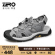 零度Zero涼鞋男2025夏季戶(hù)外休閑沙灘鞋舒適魔術(shù)貼可調節男士包頭拖鞋 283-灰色 【松緊帶】 43