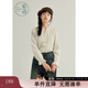 紫涵（ZIHAN）紫涵風(fēng)琴褶木耳領(lǐng)襯衫女2025春季新款甜美100%純棉休閑喇叭袖上衣 白色 M