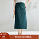 茵曼（INMAN）新中式復古盤(pán)扣牛仔裙女2025夏季新款時(shí)尚百搭顯瘦A字開(kāi)叉裙 牛仔藍 M