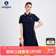 Navigare意大利小帆船女防蚊修身連衣裙通勤短袖POLO裙2322845504 藍 L 