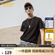 卡賓【涼感】冰絲短袖T恤男夏簡(jiǎn)約圓領(lǐng)體恤休閑純色百搭冰感上衣 煤黑色01 L 175 50