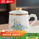 金鑲玉茶杯 家用喝泡茶羊脂玉瓷辦公杯馬克杯子茶水分離功夫茶具 青岳