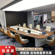 大型會(huì )議桌長(cháng)桌高端會(huì )議室商務(wù)簡(jiǎn)約現代橢圓形長(cháng)條桌接待洽談桌椅 5.4米x2.2米（胡桃木）