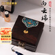 夢(mèng)佳家畫(huà)（MEJJHUA）紅木大紅酸枝首飾盒實(shí)木收納盒珠寶三金新婚結婚禮物雙層帶鎖 【帶內襯款】大紅酸枝實(shí)木首飾盒