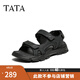 TATA/他她2025夏商場(chǎng)同款時(shí)尚百搭舒適厚底涼鞋男新款27B17BL5 黑色 41