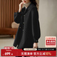 尚都比拉100%羊毛大衣女冬季雙排扣雙面呢腰帶燈籠袖毛呢外套