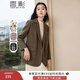 香影駝色毛呢西裝外套女2025秋冬季新款呢子通勤氣場(chǎng)強大休閑西服 駝色 M