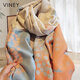 viney圍巾女冬季2025新款感高級保暖披肩圍脖元旦生日禮物送女友老婆 橘色-高端禮盒裝