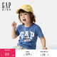 蓋璞男幼童2025春季新款棉質(zhì)米奇印花logo短袖T恤上衣美版744760