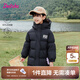 笛莎三防笛莎童裝女童羽絨服冬裝棉衣時尚中長款羽絨服 黑色 140