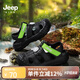 JEEP男女童速干涼鞋夏季溯溪沙灘鞋兒童玩水包頭運動(dòng)涼鞋 黑色29/30