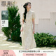 香影綠色新中式天絲連衣裙女2025夏裝新款高腰盤扣立領(lǐng)輕國風裙子 果綠 S 155/80A/85-95斤