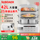 SUBOAER蘇泊電蒸鍋【補貼20%】2025年新款家用60L大容量多層蒸汽鍋多用途蒸鍋電蒸箱全透明視窗不銹鋼蒸片 42L 標配PP款【三層大容量】