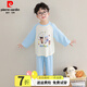 皮爾卡丹（pierre cardin）童裝哪吒衣服男童睡衣套裝夏季2025新款兒童哪吒插肩袖春秋兩件套 娜扎兒童衣服-藍色 90 尺碼1~2歲【 80-90cm】