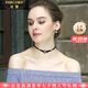 法蔻（farcoko）品牌項(xiàng)鏈女圓圈頸鏈choker鎖骨鏈項(xiàng)圈時(shí)尚飾品生日禮物送女友老婆 炫彩火焰色