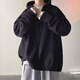 POUM毛衣男連帽秋冬款外穿日系復古慵懶寬松學(xué)院風(fēng)百搭日常針織衫外套 XHWP-Y110黑色 XL 【建議110-130斤】
