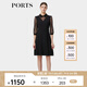 PORTS寶姿春季新品女裝鏤空花卉衣袖休閑風(fēng)連衣裙ALP8D023JWP052 黑色 M (6)