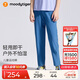 moodytiger兒童褲子防曬拒水夏季男童長褲寬松純色百搭女童戶外休閑運動褲