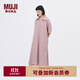 無(wú)印良品（MUJI）IDEE 女式 平紋 短袖連衣裙 女裝裙子25年夏季 連身裙 GA45CC5S 煙熏粉色 M (155/80A)