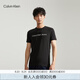 Calvin KleinJeans【七夕禮物】夏季男女情侶ck多色印花修身短袖T恤J320931 BEH-太空黑 S （推薦120-130斤）
