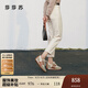 莎莎蘇【明星同款】春夏透氣輕便厚底女鞋內(nèi)增高復(fù)古阿甘鞋運(yùn)動休閑增高 深棕色/淺杏色 36