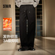 森馬（Semir）休閑褲男冬發(fā)熱抑菌衛褲寬松弧形彎刀褲2025新款褲子基礎百搭 黑色90001 L