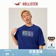 HOLLISTER25夏新款LOGO情侶棉質(zhì)海島baggyT恤男裝女裝KI323-5005 深藍色 L (180/108A)